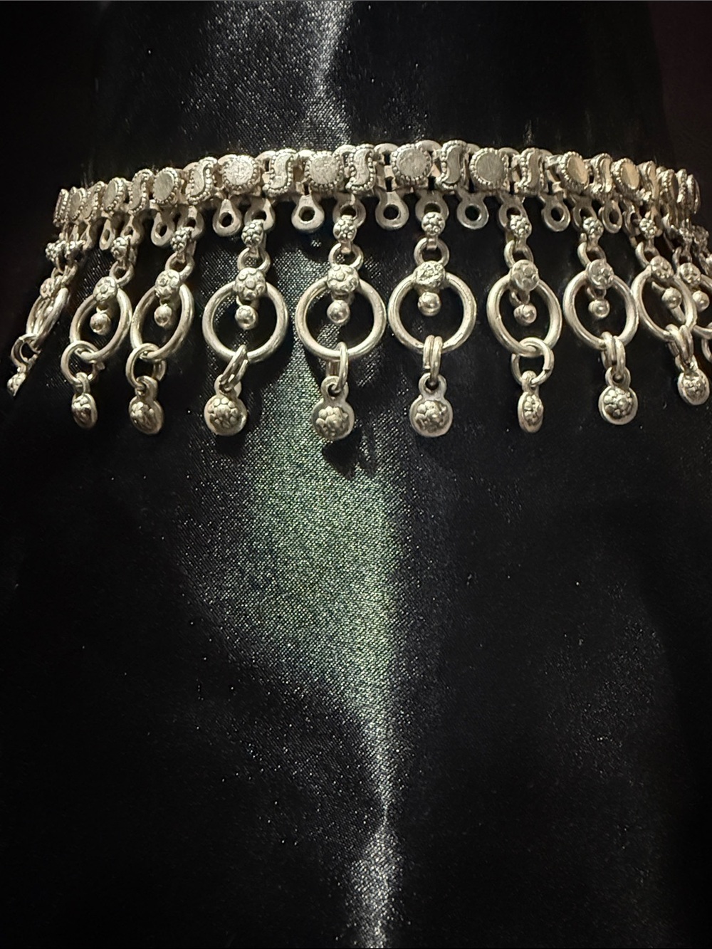 "Vintage Berber Sterling Silver Tribal Choker Necklace.
